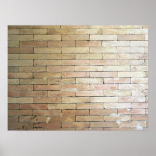 Een lichtgekleurde brick-muur poster