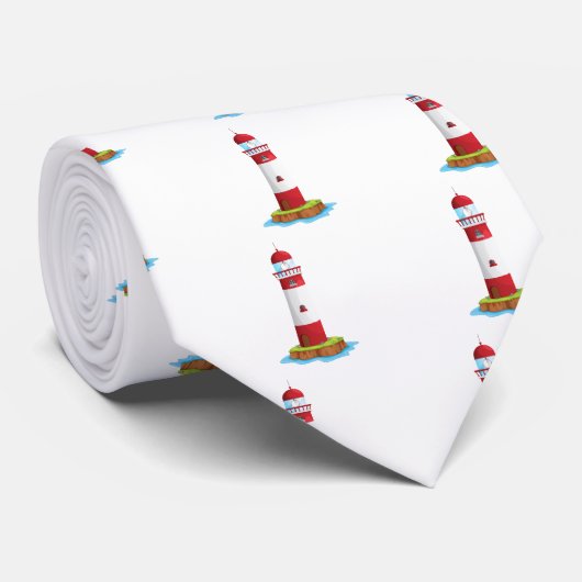 een lichthuis stropdas (Opgerold)