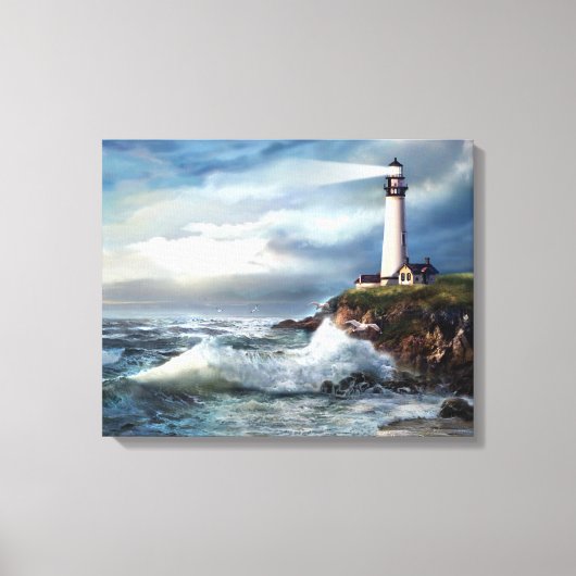 Een lichtpunt van hoop, vuurtoren van duiven canvas afdruk (Voorkant)