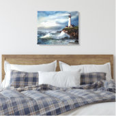 Een lichtpunt van hoop, vuurtoren van duiven canvas afdruk (Insitu (Slaapkamer))
