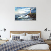 Een lichtpunt van hoop, vuurtoren van duiven canvas afdruk (Insitu (Slaapkamer))