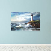 Een lichtpunt van hoop, vuurtoren van duiven canvas afdruk (Insitu (Houten vloer))