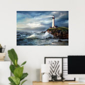 Een lichtpunt van hoop, vuurtoren van duiven poster (Thuiskantoor)