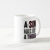 Een liedje maakt je een gedachte.w koffiemok (Voorkant rechts)