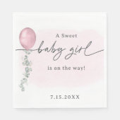 Een lief baby meisje Baby shower Servet (Voorkant)