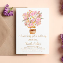 Een lief baby meisje roze bloemenballon Baby showe