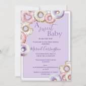 Een lief Baby Paarse Donuts Waterverf Baby shower Kaart (Voorkant)