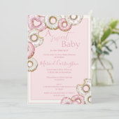 Een lief Baby roze Donuts Waterverf Baby shower Kaart (Staand voorkant)