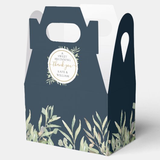 Een lief beginnend diep Zee blauw groen bruiloft Bedankdoosjes (Geopend)