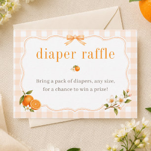 Een Lief Cute Oranje Baby Shower Luierspel Informatiekaartje
