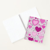 Een lief en charmant roze hartjes patroon notitieboek (Binnen)