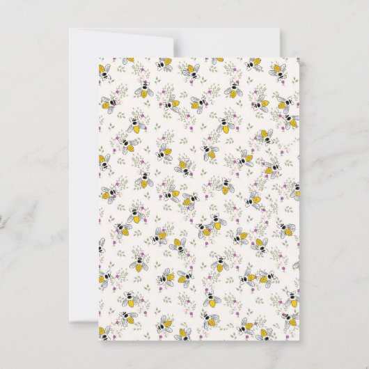 EEN LIEF HONINGJE IS ONDERWEG NAAR HET BABY SHOWER KAART (Achterkant)