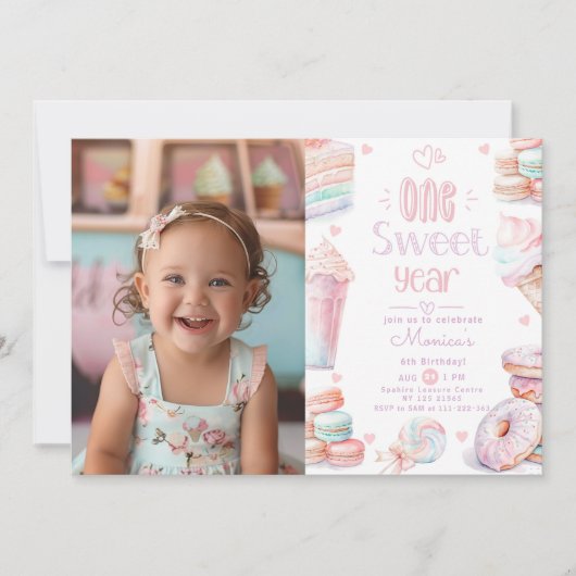 Een lief jaar 1e verjaardag foto kaart (Voorkant)