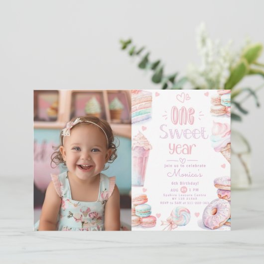 Een lief jaar 1e verjaardag foto kaart (Staand voorkant)