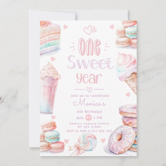 Een lief jaar 1e verjaardag kaart (Voorkant)