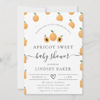 Een lief klein abrikoos baby shower kaart