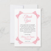 Een lief klein Baby roze strikken meisje Baby show Bedankkaart (Voorkant)