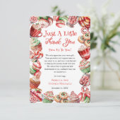 Een lief klein Baby Snoep Lijst meisje Baby shower Bedankkaart (Staand voorkant)