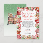 Een lief klein Baby Snoep Lijst meisje Baby shower Bedankkaart (Voorkant / Achterkant)