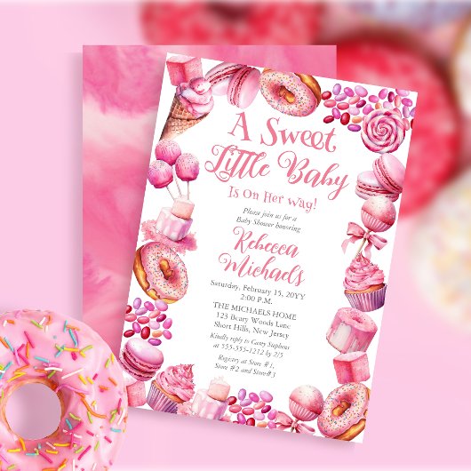 Een lief klein Baby Snoep Lijst meisje Baby shower Kaart