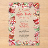 Een lief klein Baby Snoepjes Lijst Baby shower Acryl Uitnodigingen (Voorkant)