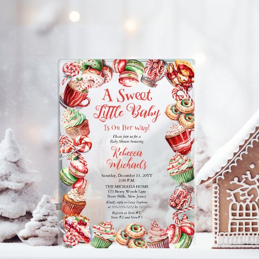 Een lief klein Baby Snoepjes Lijst Baby shower Acryl Uitnodigingen