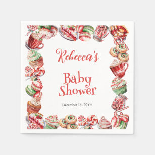 Een lief klein Baby Snoepjes Lijst Baby shower Servet