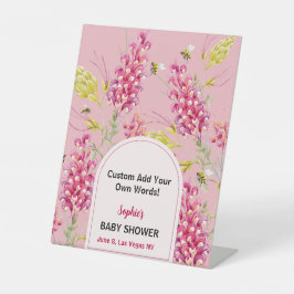 Een lief klein bijenteken aangepaste woorden reclamebord met voetstuk