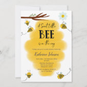 Een lief klein bijtje is onderweg naar het baby sh kaart (Voorkant)