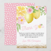 Een lief klein citroen Baby shower Bedankkaart (Voorkant / Achterkant)