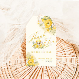 Een lief klein honingbij Baby shower dank je Cadeaulabel