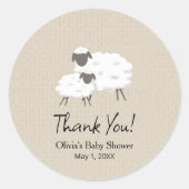 Een lief klein lam Baby shower begunstigt Sticker (Voorkant)