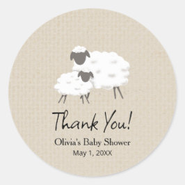 Een lief klein lam Baby shower begunstigt Sticker