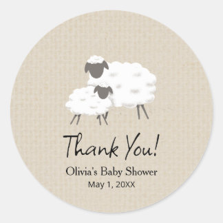 Een lief klein lam Baby shower begunstigt Sticker