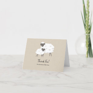 Een lief klein lam Baby shower dank je wel kaart