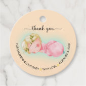 Een lief klein meisje Baby shower Bedankjes Labels (Voorkant)