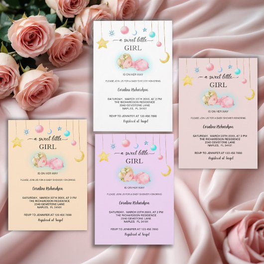 Een lief klein meisje Baby shower Kaart