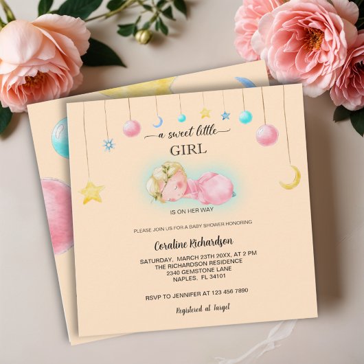 Een lief klein meisje Baby shower Kaart