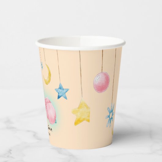 Een lief klein meisje Baby shower Paper Cups Papieren Bekers (Links)