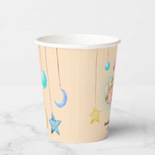 Een lief klein meisje Baby shower Paper Cups Papieren Bekers (Rechts)