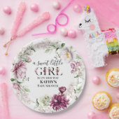 Een lief klein meisje Baby shower papier Bord (Feest)