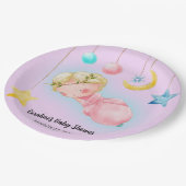 Een lief klein meisje Baby shower Papieren Bordje (Gekanteld)