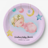 Een lief klein meisje Baby shower Papieren Bordje (Voorkant)