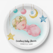 Een lief klein meisje Baby shower Papieren Bordje (Voorkant)