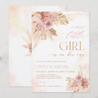 Een lief klein meisje Boho Floral Baby shower uitn