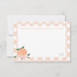 Een lief klein perzik Baby shower Bedankkaart