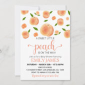 Een lief klein perzik meisje Baby shower uitnodigi Kaart (Voorkant)