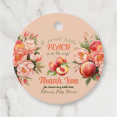 Een lief klein perzik zomer bloemig Baby shower Bedankjes Labels (Voorkant)