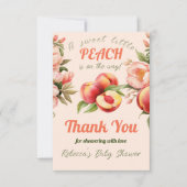 Een lief klein perzik zomer bloemig Baby shower Bedankkaart (Voorkant)