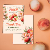Een lief klein perzik zomer bloemig Baby shower Bedankkaart